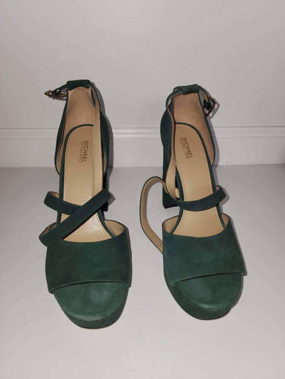 Michael Kors Marais Platform Sude Shoe, Green Size 9 - Picture 2 of 6